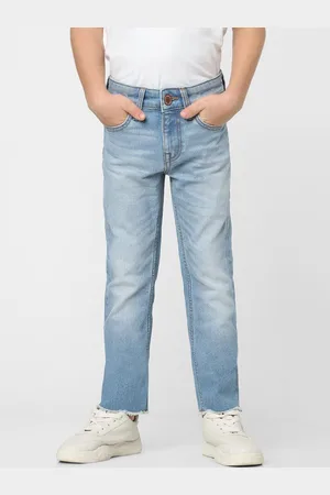 JACK & JONES Boys Blue Clark Straight Fit Heavy Fade Jeans