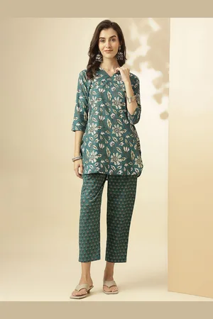 Roadster The Lifestyle Co Printed Pure Cotton Tunic & Trouser Co-ord