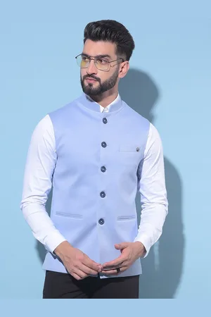 Crimsoune Club Mandarin Collar Woven Nehru Jacket