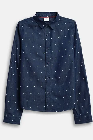 LilPicks Boys Spread Collar Geometric Printed Cotton Casual Shirt