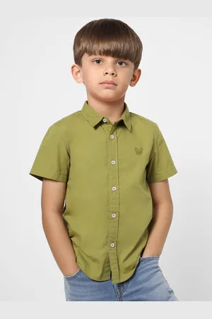 JACK & JONES Boys Green Casual Shirt