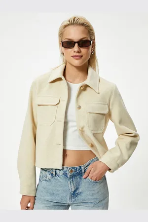 Koton Women Solid Crop Tailored Jacket