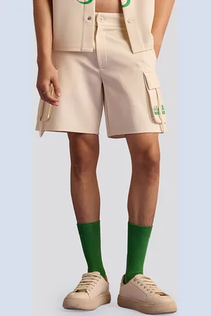 Muvazo Men Mid-Rise Cotton Cargo Shorts