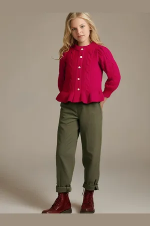 Cherry Crumble Girls Cable Knit Cardigan