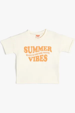Koton Boys Typography Printed Round Neck Short Sleeves Cotton T-shirt