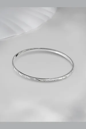 Zavya Rhodium Plated 925 Sterling Silver Bangle