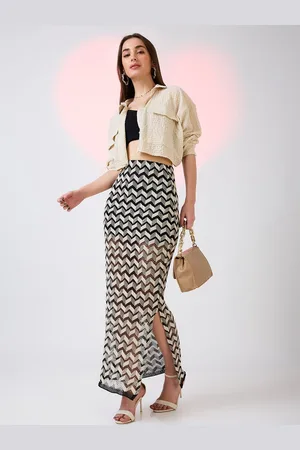 Globus Self Design Crochet Maxi Skirt