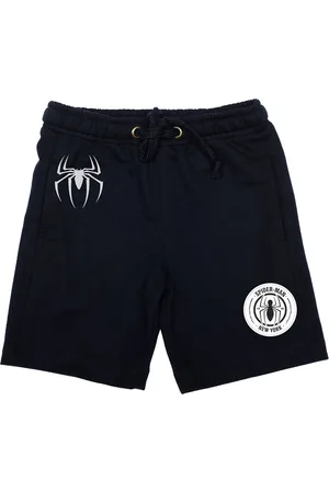 Wear Your Mind Boys Navy Blue Spiderman Printed Regular Fit Regular Shorts