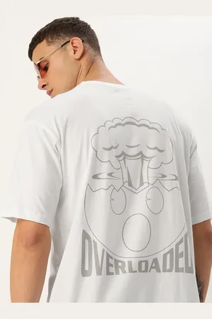 Kook N Keech Pure Cotton Typography Printed Drop-Shoulder Sleeves Oversized T-shirt