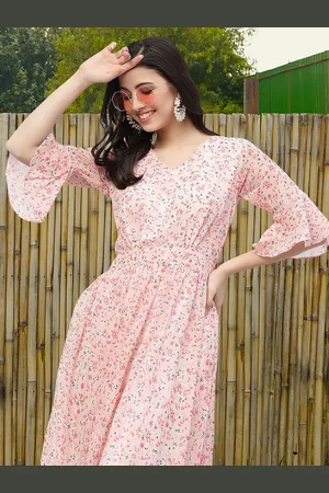 Moda Rapido Floral Print Applique Fit & Flare Dress