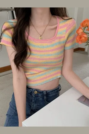HERE&NOW Women Striped Woollen Top