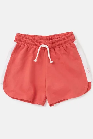 Angel & Rocket Girls Contrasting Side Panel Mid-Rise Slim Fit Cotton Regular Shorts