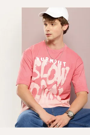 Kook N Keech Tie and Dye & Typography Drop-Shoulder Sleeves Pure Cotton Oversized T-shirt