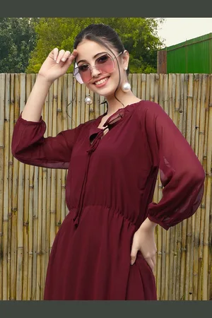 Moda Rapido Tie-Up Neck Applique Fit & Flare Dress