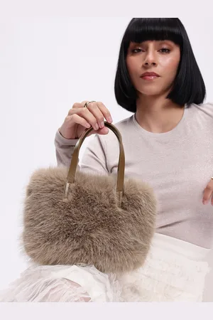 DressBerry Structured Handheld Bag With Fur