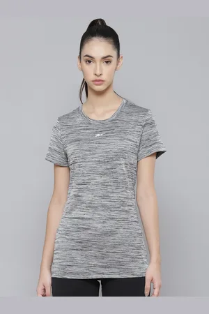 Reebok Women Grey & Black CT Slim Fit Training T-shirt
