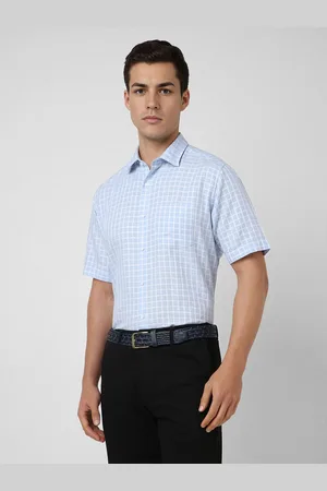 Van Heusen Men Spread Collar Checked Formal Shirt
