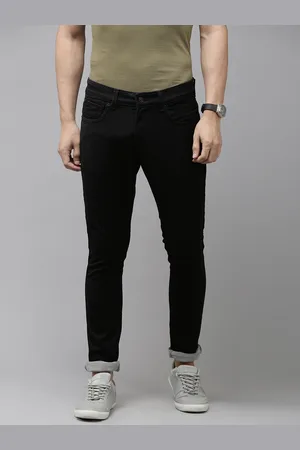SPYKAR Men Black Skinny Slim Fit Low-Rise Narrow Leg Clean Look Stretchable Jeans