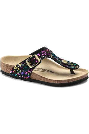 Birkenstock Gizeh Bs Confetti Black Narrow Width Micro Fibre Thong Sandals