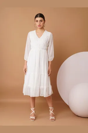 Chemistry Puff Sleeve Georgette Empire Midi Dress