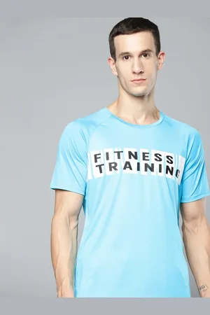 HRX Training Men AI AQUA Rapid-Dry Typography Tshirts