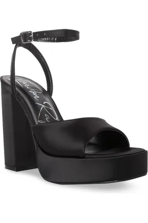 London Rag Peep Toes Block Heels with Buckles