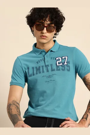 Being Human Typography Printed Polo Collar Pure Cotton Applique T-shirt