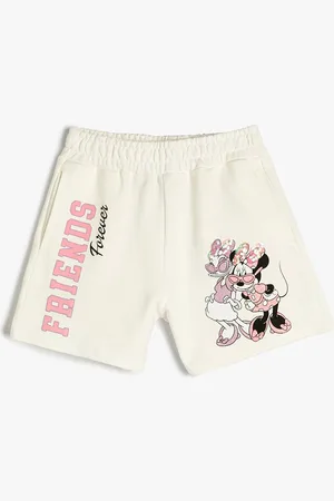 Koton Girls Mickey And Friends Printed Pure Cotton Shorts