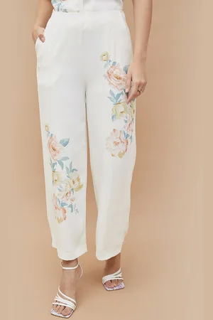 Lifestyle Women Floral Printed Casual Parallel Trousers
