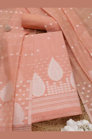 Soch Ethnic Motifs Woven Design Zari Chanderi Unstitched Dress Material
