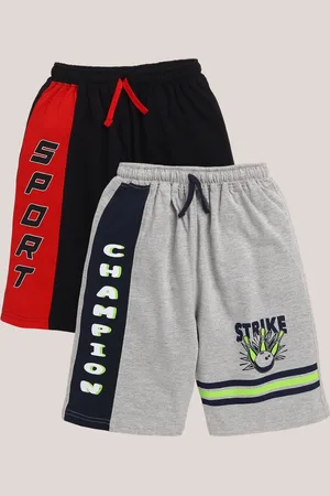 YK Boys Pack Of 2 Typography Printed Pure Cotton Shorts