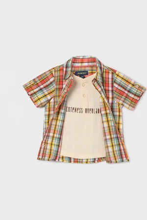 Lifestyle Boys Regular Fit Cotton Tartan Checks Opaque Checked Casual Shirt