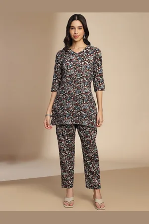 Roadster The Lifestyle Co Printed Pure Cotton Tunic & Trouser Co-ord