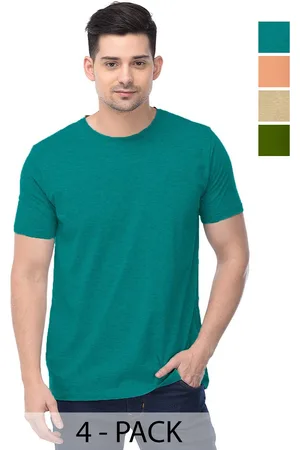 Color Capital Unisex Pack Of 4 Solid Round Neck Cotton T-shirts