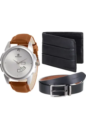 MARKQUES Men Black & Brown Solid Accessory Gift Set STV-770904-BER-01-EXE-01-Multi