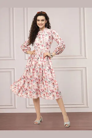 Moda Rapido Floral Print Applique Fit & Flare Dress