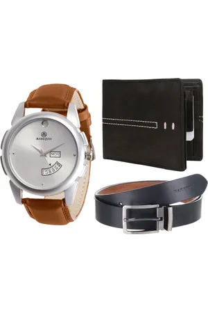 MARKQUES Men Black & Brown Solid Accessory Gift Set STV-770904-VIN-01-EXE-01-Multi