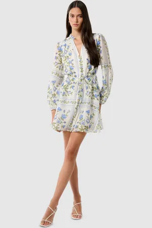 Forever New Floral Print A-Line Mini Dress