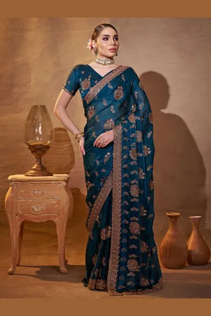 Kalista Ethnic Motifs Zari Satin Saree