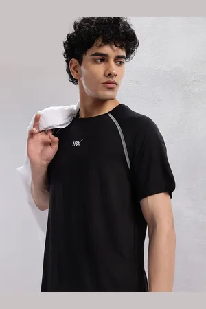 HRX Brand Logo Detail Raglan Sleeves Rapid Dry Training or Gym T-shirt