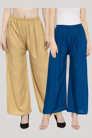 Clora Creation Women Pack of 2 Solid Wide Leg Palazzos