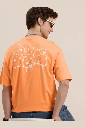 HERE&NOW Pure Cotton Typography Printed Relaxed Fit T-shirt