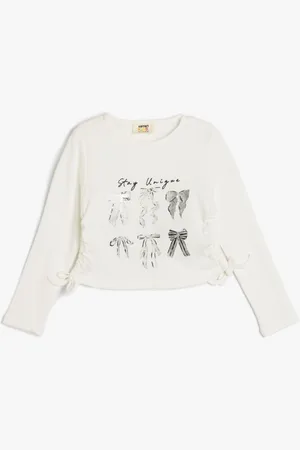 Koton Girls Typography Printed T-shirt