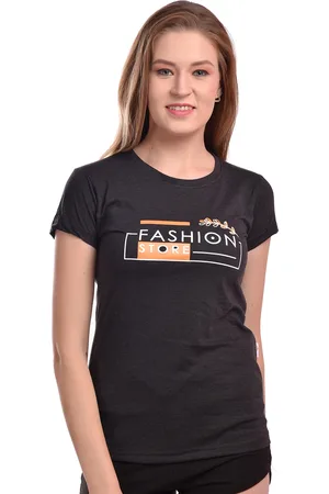 ELINA Women Typography Extended Sleeves T-shirt