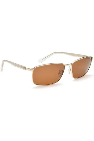 Idee Men Brown Lens & Silver-Toned Rectangle Sunglasses with Polarised Lens