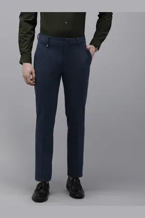 V Dot Men Checked Slim Fit Trousers