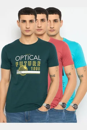 Duke Men Pack of 3 Typography Printed Round Neck Cotton Slim Fit T-shirts