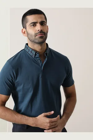 RARE RABBIT Men Rings-4 Slim Fit Solid Polo Collar T-Shirt