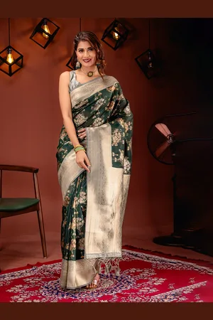 Mimosa Ethnic Motifs Woven Design Zari Kanjeevaram Saree