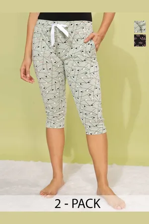 Dollar Missy Pack Of 2 Printed Cotton Skinny Fit Capris